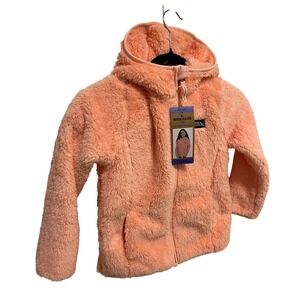 NWTEddie Bauer Kids Youth High Pile Fleece Jacket Coral Full Zip Hoodie XS 5/6